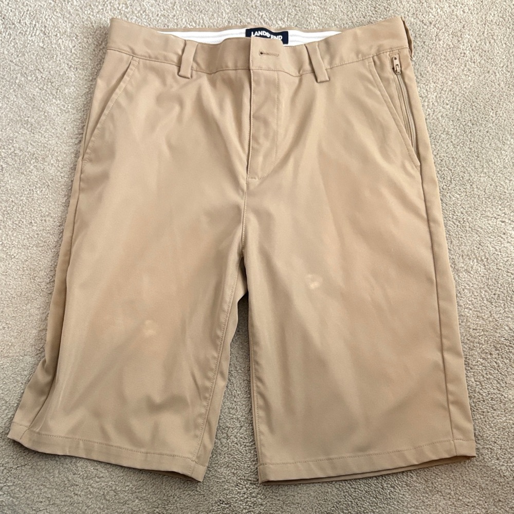 Lands' End boys  Khaki performance material Shorts
